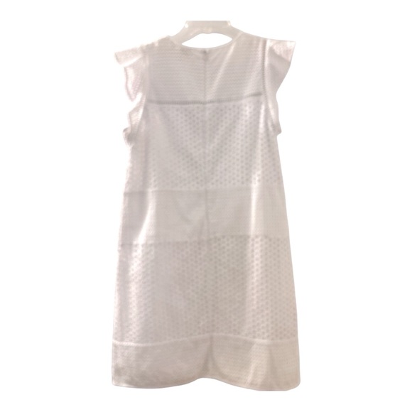 MICHAEL KORS white full eyelet dress size medium, full lining. Flutter sleeves - Picture 3 of 8